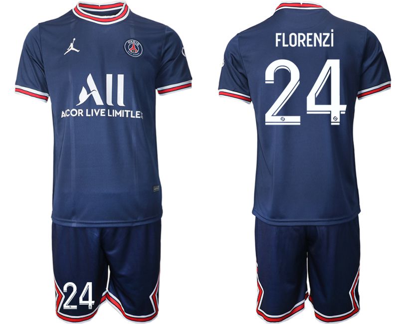Men 2021-2022 Club Paris St German home blue #24 Soccer Jersey